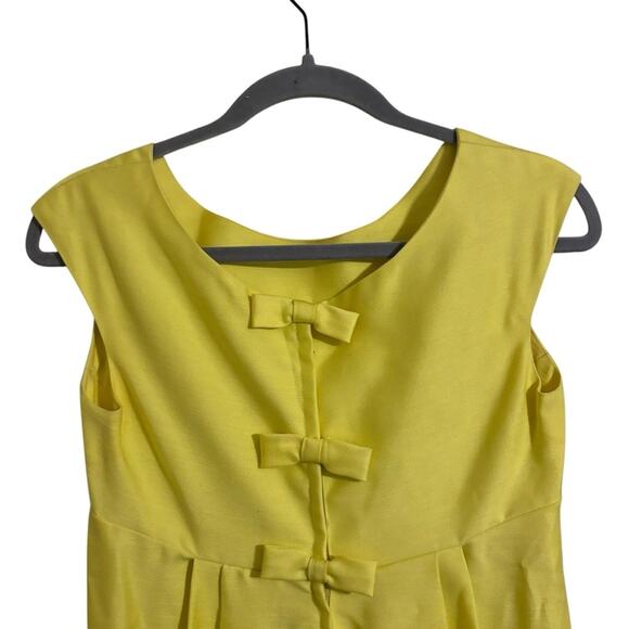 Vintage Yellow Sleeveless Maxi Bow Dress - Picture 4 of 8